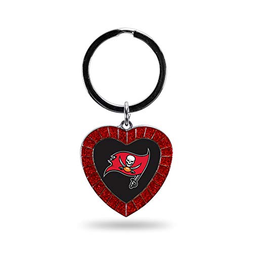 Image of Rico Industries NFL Football Rhinestone Heart Keychain - Great Accessory