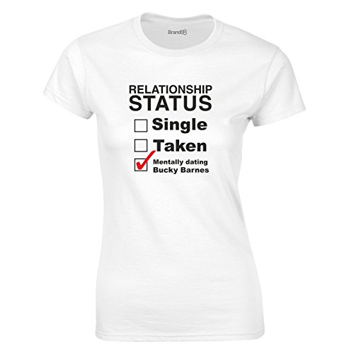 Print Wear Clothing Mentally Dating Bucky Barnes, Mesdames T-Shirt imprimé - Blanc/Noir/Rouge M = 82-86cm Cover