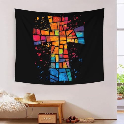 Tapisserie murales 3D La Croix 180x230cm grand format en tissu pour salon et chambre