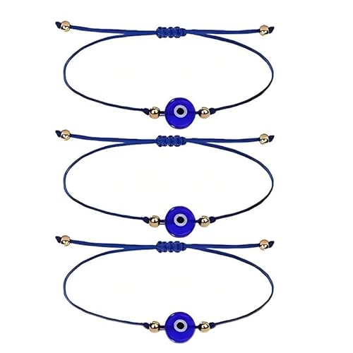 [TKH] 【3個セット】ナザルボンジュウ ブレスレット アンクレット 青い目玉のお守りNazar Boncugトルコ雑貨 トルコ土産 v-21