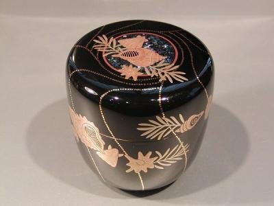 Amazon | 茶道具 大棗 海松貝（みるがい）蒔絵 内銀地 、 二代 鈴木光