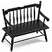 Dollhouse Miniature Deacon Bench (Black)