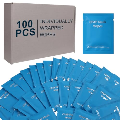 CPAP Mask Cleaning Wipes 100PCS Unscented Individual Mask Wet Wipes Alcohol-Free CPAP Cleaner for Full Face Masks Tube CPAP and Devices
