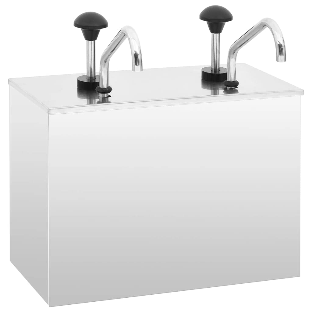 vidaXL Dispenser per Salsa in Acciaio Inox, 2 x 3,5 l