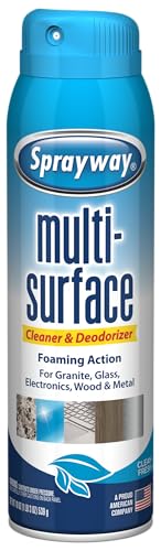Image of Sprayway Multi-Surface Cleaner & Deodorizer | Foaming Action for Granite, Glass, Wood, and Metal, 19 Oz, Pack of 6