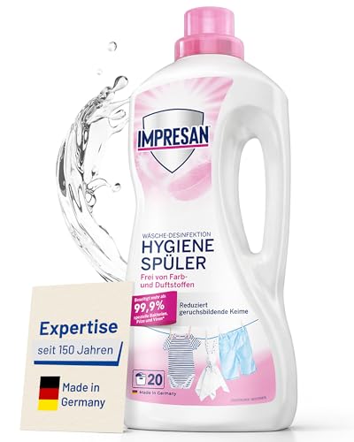 IMPRESAN Hygienespüler 1500 ml | Frei von Farb- und Duftstoffen | Wäschdesinfektion für hygienisch reine Wäsche | Effektiver Geruchsneutralisierer gegen Bakterien Viren & Pilze