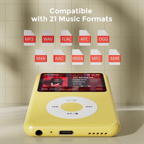 Image of MP3 Player with Bluetooth Y1 128GB Video EBOOK Lemon