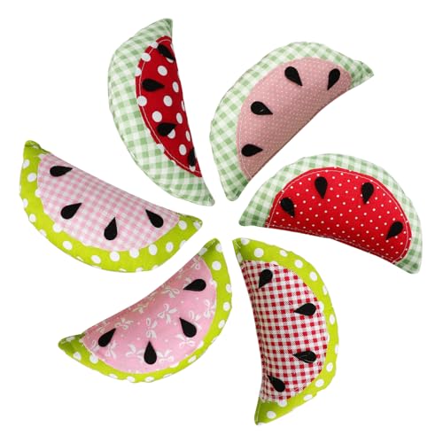 CORHAD 6pcs Watermelon Tray Decoration Watermelon Ornament Fake Fabric Watermelon Fabric Watermelon Decorations Artificial Fruits Toy Tiered Tray Watermelon Faux Watermelon Fake Fruit