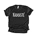 Camiseta Namaste Espiritual - Ropa Yoga Pilates Algodón Mujer Hombre, T-Shirt Manga Corta, S-XXL Tallas Grandes | Tshirt Camisa Top Deporte Viaje Accesorios Esterilla Blanca Negra Grafica