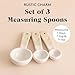 Mason Cash Rustic Charm Measuring Spoon Set 4-Piece Stoneware Set with Elegant Heart Motif Includes 1 Tbsp, 1 TSP, ½ TSP, ¼ TSP, Cream, Beigh