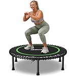 BCAN 450LBS/550LBS Foldable Mini Trampoline, 40"/48" Adult Fitness Trampoline with Durable Bungees, Stable & Quiet Exercise Rebounder,Great Mini Trampoline for Indoor/Garden Workout