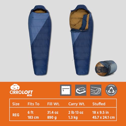 Kelty Cosmic Synthetic Fill 20 Degree Backpacking Sleeping Bag, Regular – Compression Straps, Stuff Sack Included (2025)