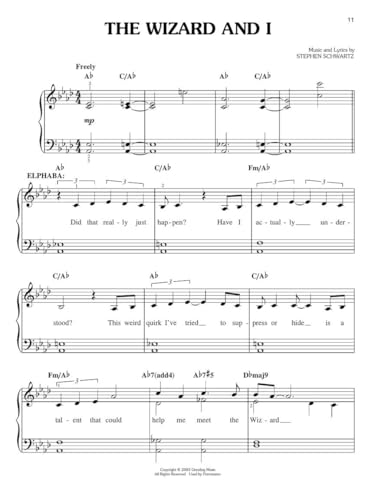 Wicked: A New Musical | Easy Piano Songbook | Broadway Musical Sheet Music for Beginners | 13 Popular Songs for Piano and Voice | Vocal Selections Book for Musical Theater Fans - Image 5