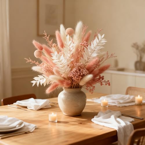 Ramo artesanal Pink Bunny Tails 43 cm flores secas miniatura 4