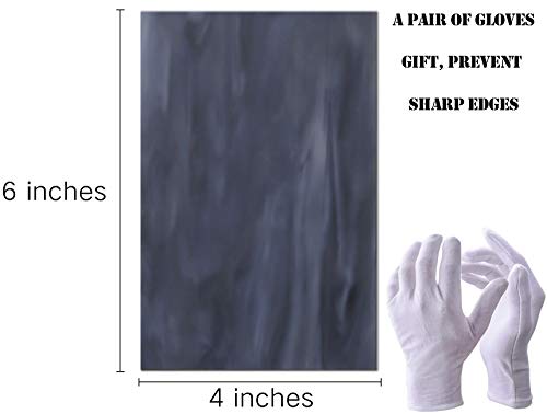 Pocoukate Stained Glass Sheets 8 Pcs Variety Stained Glass Kit 4 X 6 Inch Large Cathedral Glass Mosaic Tiles For Crafts, Stained Glass Supplies (Black & White Series) #TOP2