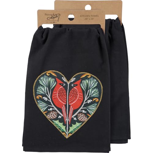 Torchon de cuisine Cardinal Primitives by Kathy en coton absorbant motif oiseau