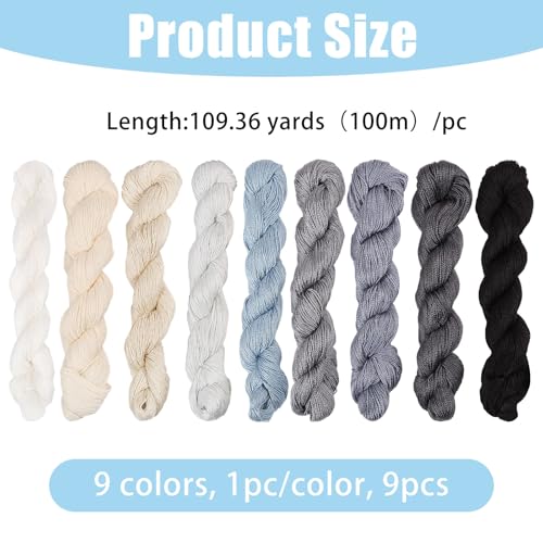 Hilos de Sashiko 9 Piezas 100 m Cotton Multicolor miniatura 2