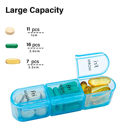 Daviky Pill Organizer 3 Times A Day, Weekly Pill Organizer 3 Times A Day, Pill Box 7 Day, Pill Cases Organizers 7 Day, Daily Pill Box Organizer, Medicine Organizer To Hold Vitamins And Medication #TOP1