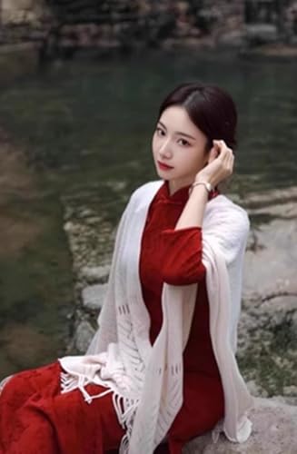 Crochet Shawl Wrap for Women Open Front Fringe Poncho Boho Wraps Lightweight Blanket Cardigan Cape for Fall Winter3