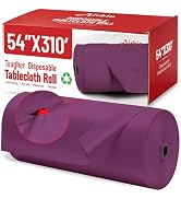 Plastic Table Cloth, 310 Ft X 54 in Plastic Table Cloth Disposable Purple Tablecloth with Any Cut...
