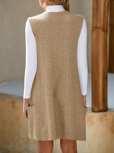 Robe pull sans manches col en V pour masquer les complexes avec style