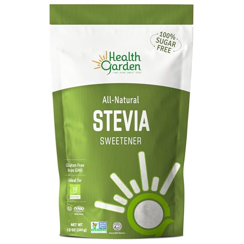 Health Garden Edulcorante de stevia en polvo, totalmente natural, kosher, sin gluten y azúcar, apto para dieta keto (12 onzas)