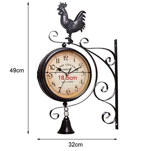 Horloge murale double face décorative ronde et résistante à l'humidité - 5