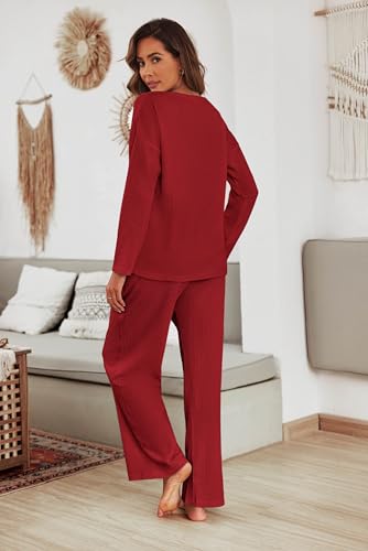 Women's Waffle Knit Pajama Sets  - image 3