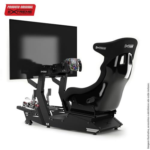 Cockpit Suporte para Volante 4.0 Plus P1 Preto Simulador Extreme Simracing