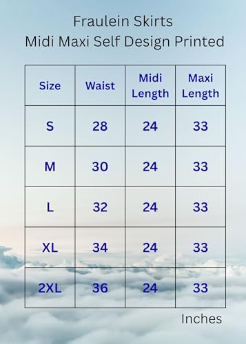 Image of FRAULEIN Women's Tie-Dye A-Line Self Design Printed Maxi /Midi Skirt | High Waist Flared | Soft Ribbed Texture | Casual Summer Knee Length Vacation Skirt