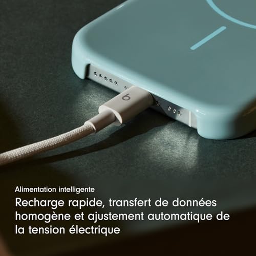 Beats USB-C vers USB-C Câble tissé, charge rapide, durable/anti-nœuds, chargeur compatible pour les appareils Apple et Android (1,5 m) - Gris éclair