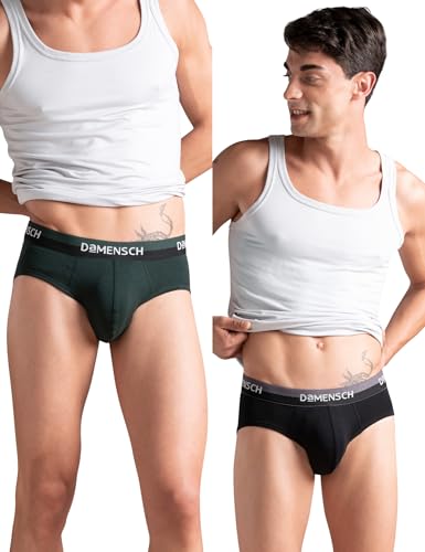 Image of DaMENSCH Fresh Mint Solid Underwear for Men, Breathable Innerwear, Cotton Briefs, Anti-Rash Waistband, Moisture Wicking Briefs, Mid-Rise, Peppermint Finished