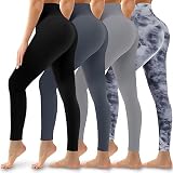 4 Pack Leggings for Women Butt Lift High Waisted Tummy Control No See-Through Yoga Pants Workout Run