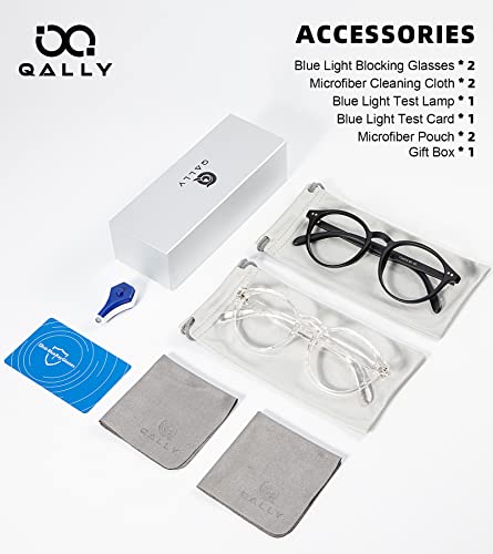 Image of Womens Round Blue Light Blocking Glasses Anti Eye Strain Glasses Clear Lens Computer Eyeglasses with Filter UV Light