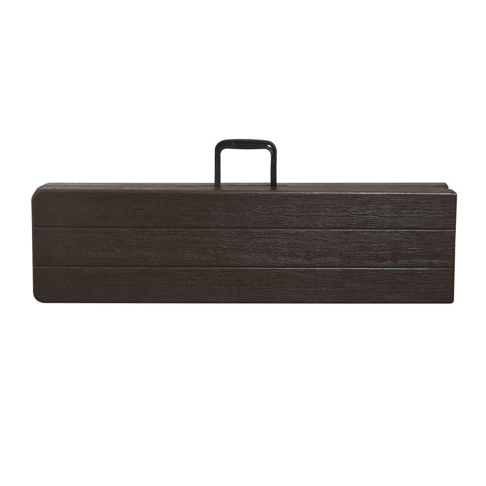 TERRE JARDIN Banc Pliant Imitation Bois 180 cm Marron et Gris