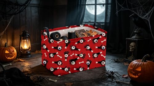 Image of Sanjiaofeng Rectangular Halloween Ghost Hand Storage Basket,Trick or Treat Basket for Kids,Halloween Candy Storage Baskets with Handles(Ghost Hand)