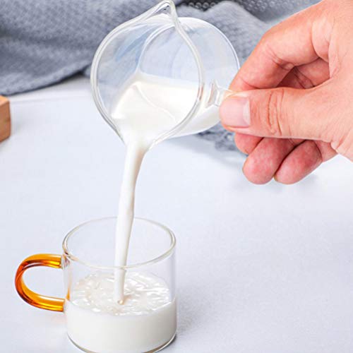 Cabilock 2 vasos medidores de cristal con 2 boquillas con mango, para beber leche, café, medición, barista, 70 ml… - Imagen 8