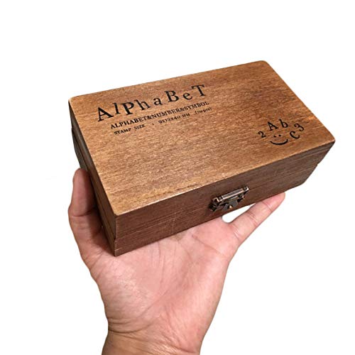 70 Pcs Alphabet Stamps Set,Wood Rubber Alphabet Letter Number Stamps with Wooden Storage Box for DIY Scrapbook,Gift Card and Crafts - Thumbnail 5