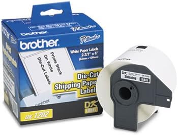 Brotheramp;reg; Die-Cut Shipping Labels for QL Label Printers, 4 x 2-3/7, White, 300 Per Roll