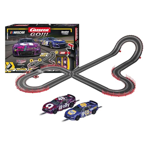 Carrera GO!!! Nascar 4.9 Rennbahn-Set I Rennbahn mit lizensierten Slotcars...