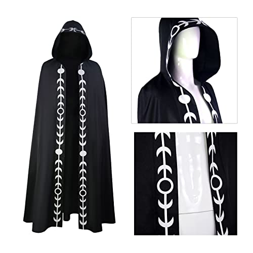 Manto com Capuz de Halloween Capa Unissex Masculino Feminino Manto Longo Fantasia Papel Cosplay Traj
