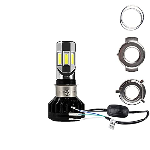 Auto Ideas �o�C�N LED�w�b�h���C�g �o���u H4 H6 PH7 PH8 DC AC �����E�𗬑Ή� 35W 6000k 3500LM Hi/Lo�ؑ� ���Ǖی��H���� ����UP 3�A�_�v�^�[�t