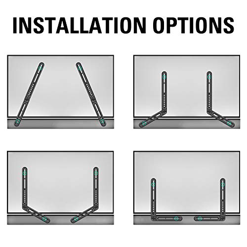 Mounting Dream Soundbar Mount Sound Bar TV Bracket for Mounting Above or Under TV Fits Most of Sound Bars Up to 22 Lbs, with Detachable Long and Short Extension Plates MD5420
