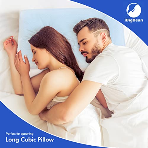 Memory Foam Cubic Pillow Side Sleeper Pillow For Neck And Shoulder Pain Relief | Supportive And Soft Cuboid Cervical Pillow For Side Sleeping | 2 In 1 Cooling Bed Pillow - 20''X12''X6'' Thick #TOP6