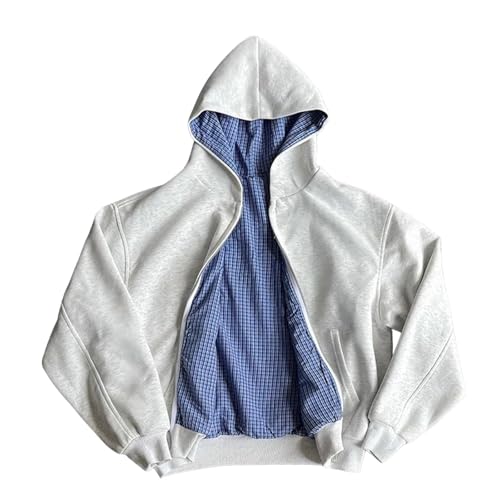 Sweat-shirt réversible à capuche à carreaux WWricotta et veste polaire