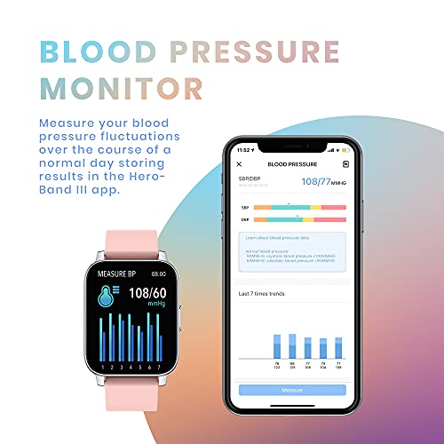 Yussa Smart Watch | Latest Generation 2023 | Blood Pressure Monitor | Blood Oxygen Spo2 | Heart Rate | Sleep Monitor | Ip67 Waterproof | Fitness Tracker | For Women And Men (Pink) #TOP2