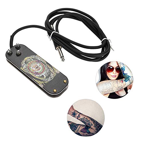 Pedal de Tatuaje, Mini Acero Inoxidable M�quina de Tatuaje Astilla Pie Plano Pedal para fuente de alimentaci�n