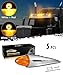 Partsam 5Pcs Amber Torpedo Cab Marker LED High/Low Brightness Chrome Roof Running Turn Signal Lights Assembly Clearance Lights Compatible with International/Peterbilt/Freightliner/Mack, DOT Compliant