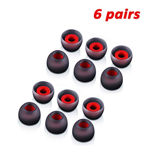 Silicone Replacement Ear Tips Earbuds Eargels for Mpow,Senso,Zeus,Otium,Hussar,Letscom  Bluetooth Earphones, 6 Paris