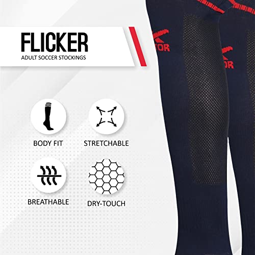 Image of Vector X Flicker Stockings | Nylon Mesh Stretchable Material Knee Length Unisex Pack of 1 Pair